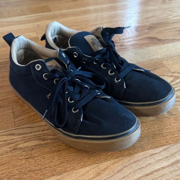 Harley-Davidson Black Canvas Sneakers Used 9.5 - Picture 1 of 9